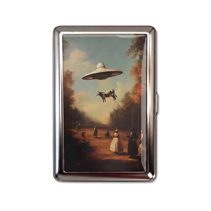 BOVINE ABDUCTION TIN CARDHOLDER WALLET