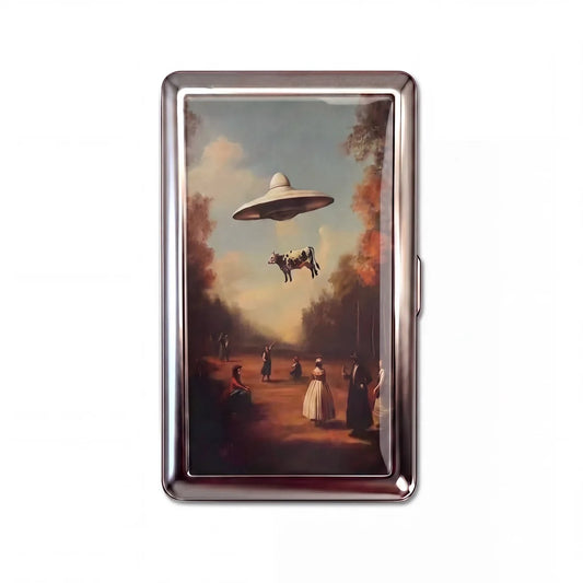 BOVINE ABDUCTION TIN CARDHOLDER WALLET